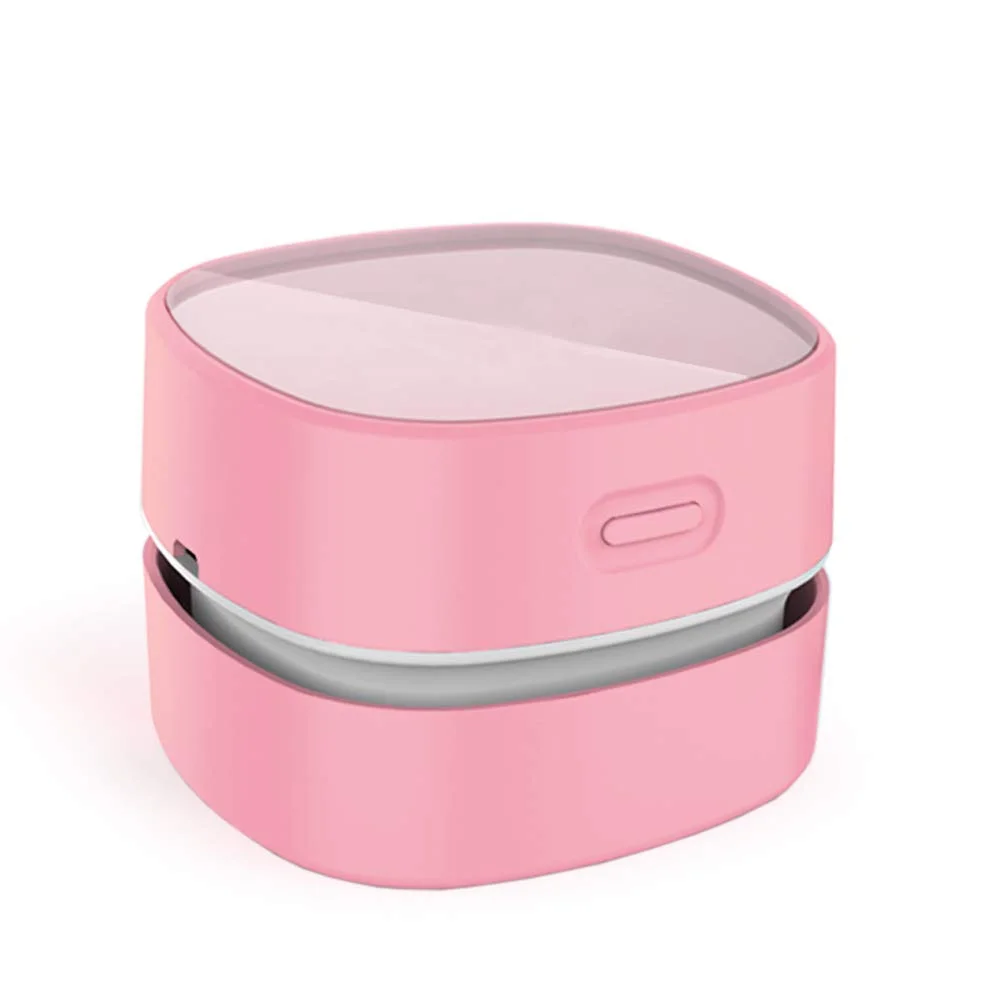 ODISTAR Desktop Vacuum Cleaner, Mini Table Dust Sweeper (Pink, USB Rechargeable, 400-min endurance)