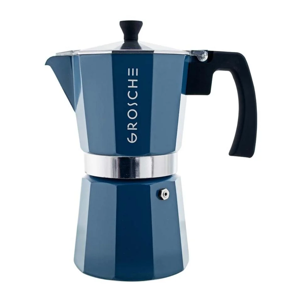 GROSCHE Milano Stovetop Espresso Maker Moka Pot 6 Cup Aluminum